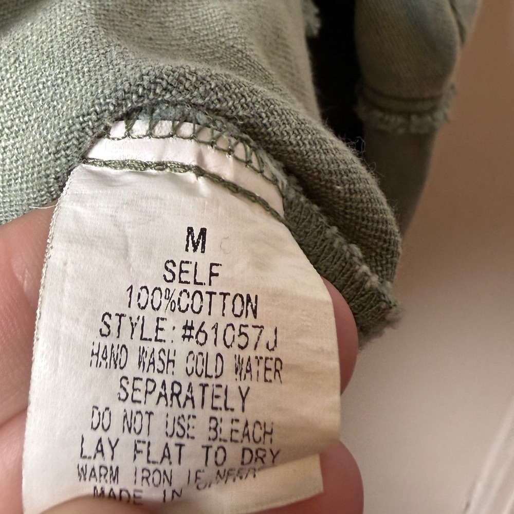 Blue B Collection Sage Green Smiley Face Butterfly Frayed Denim‎ Shacket   M - Picture 4 of 10